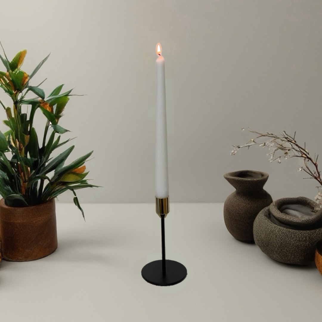 Metallist küünlajalg - Must-Kuld - 14 cm - Image 2