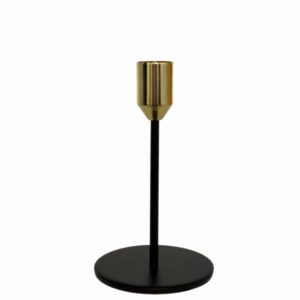 Metallist küünlajalg - Must-Kuld - 14 cm