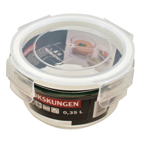 Klaasist hoiunõu - ümmargune - 0,35 L