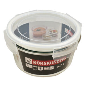 Klaasist hoiunõu - ümmargune - 0,7 L